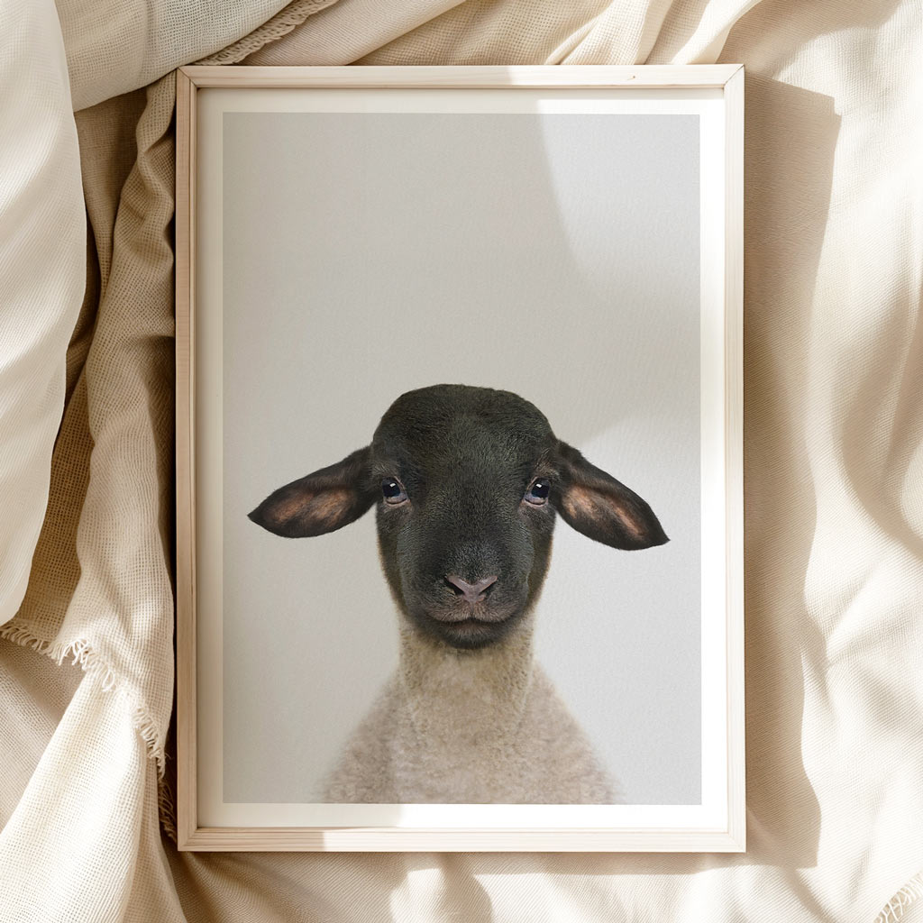 Suffolk Sheep Nursery Print - Cute Farmyard Wall Art for Toddlers