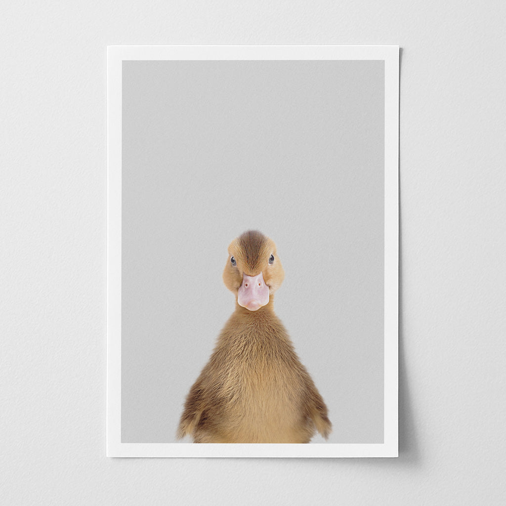 Brown Duckling Nursery Print - Cute Farmyard Bird Print for Kids’ Rooms
