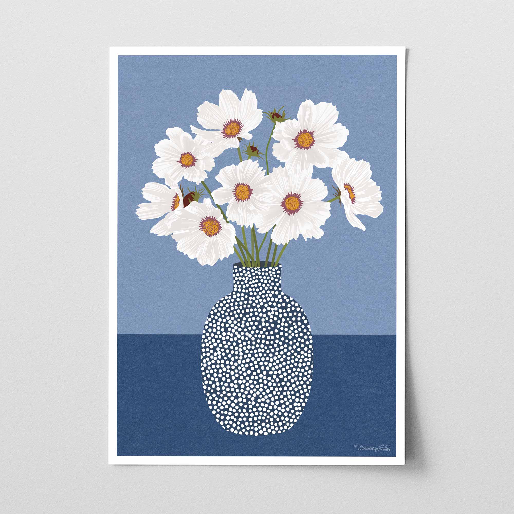 Cosmos Flowers | Modern Floral Art Print