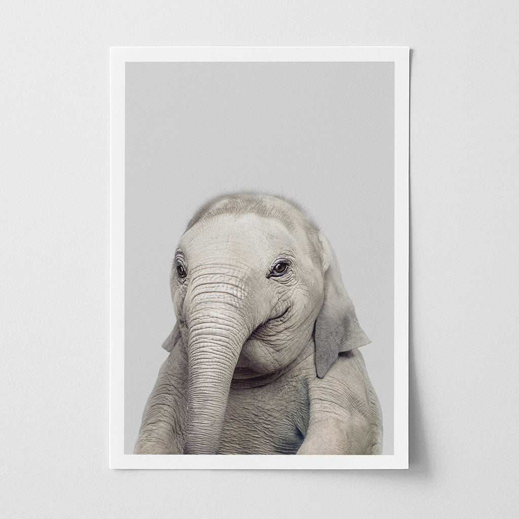Elephant Nursery Print - Gentle Safari Animal Wall Art for Baby Rooms