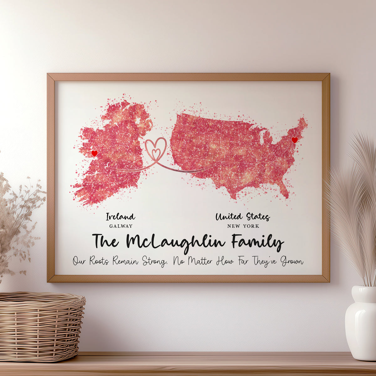 Personalised Two Location Map Print v2.0