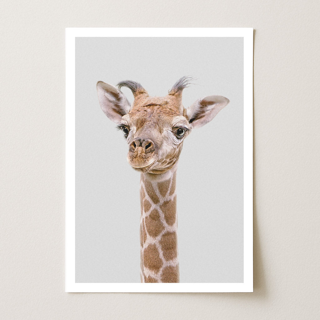 Giraffe Nursery Print - Tall Safari Animal Wall Art for Baby Rooms