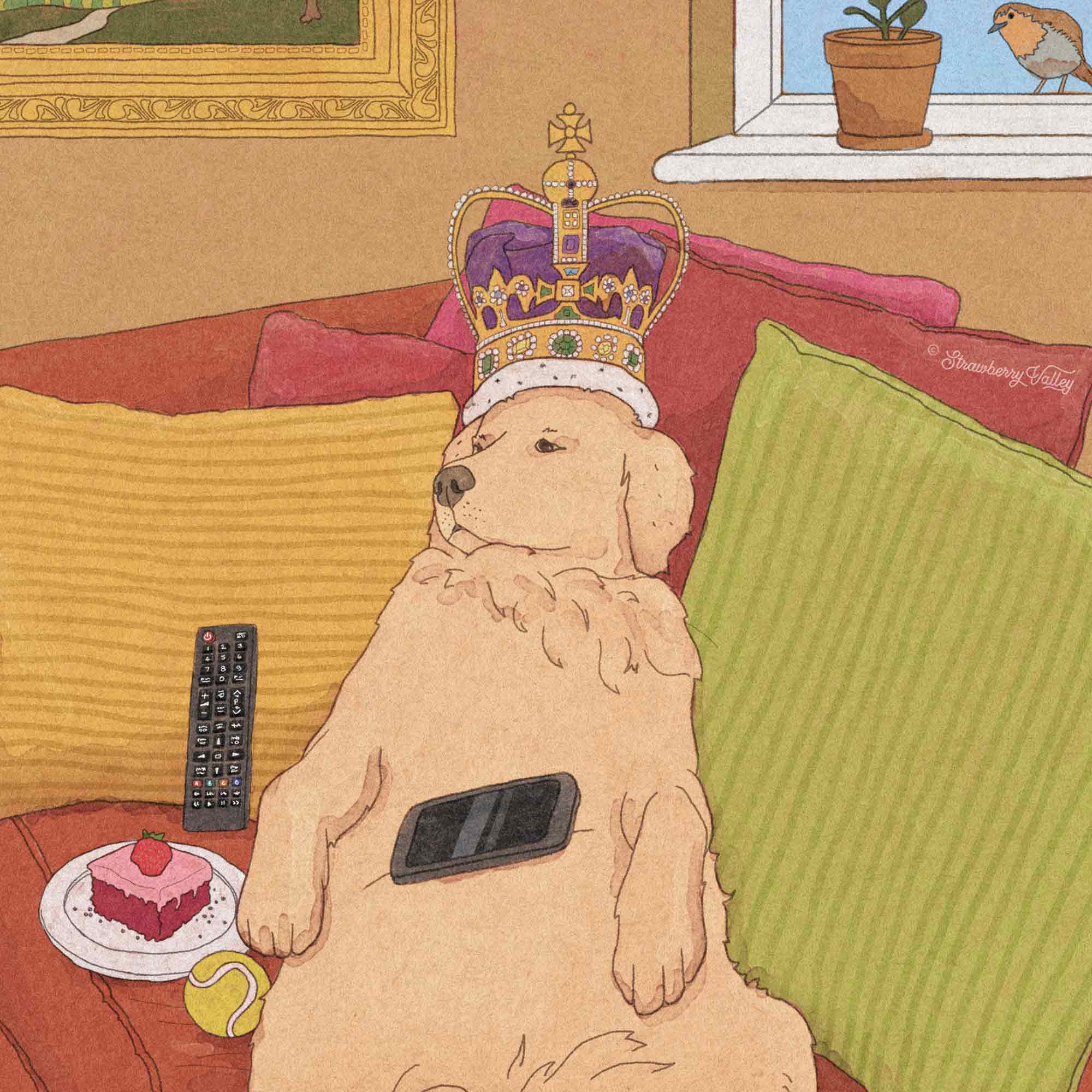 Loved Like Royalty – Personalised Golden Retriever 8x10" Art Print