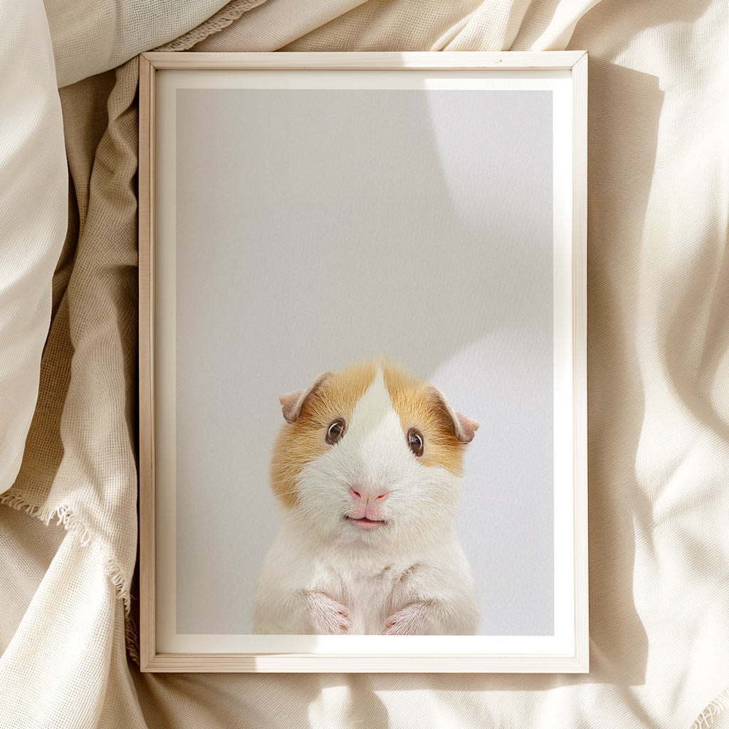 Guinea Pig Nursery Print - Cute Pet Animal Wall Art for Kids