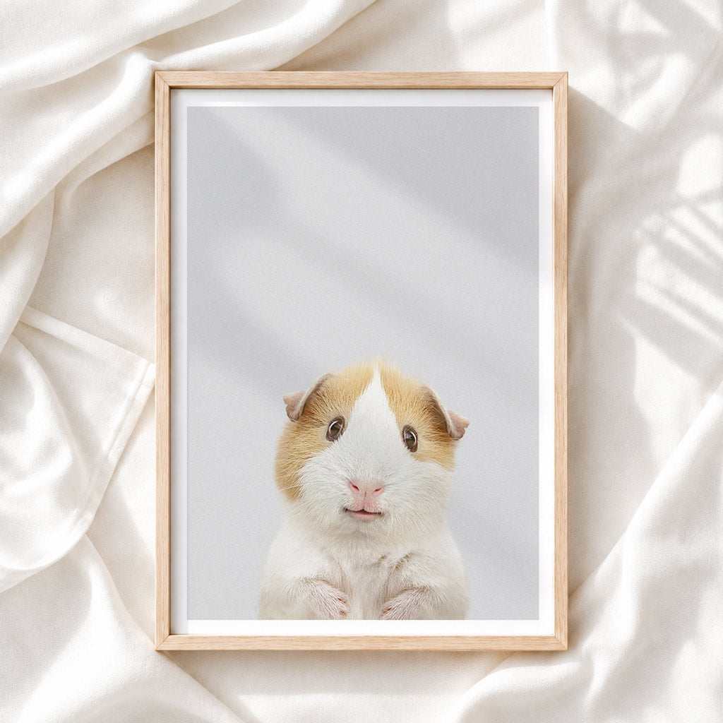 Guinea Pig Nursery Print - Cute Pet Animal Wall Art for Kids