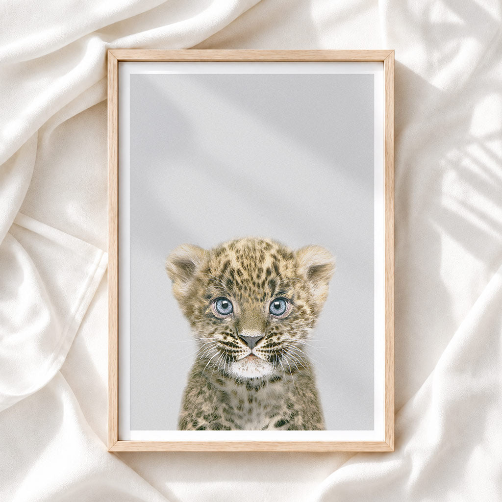 Leopard Cub Nursery Print - Playful Safari Animal Wall Art for Nursery Rooms