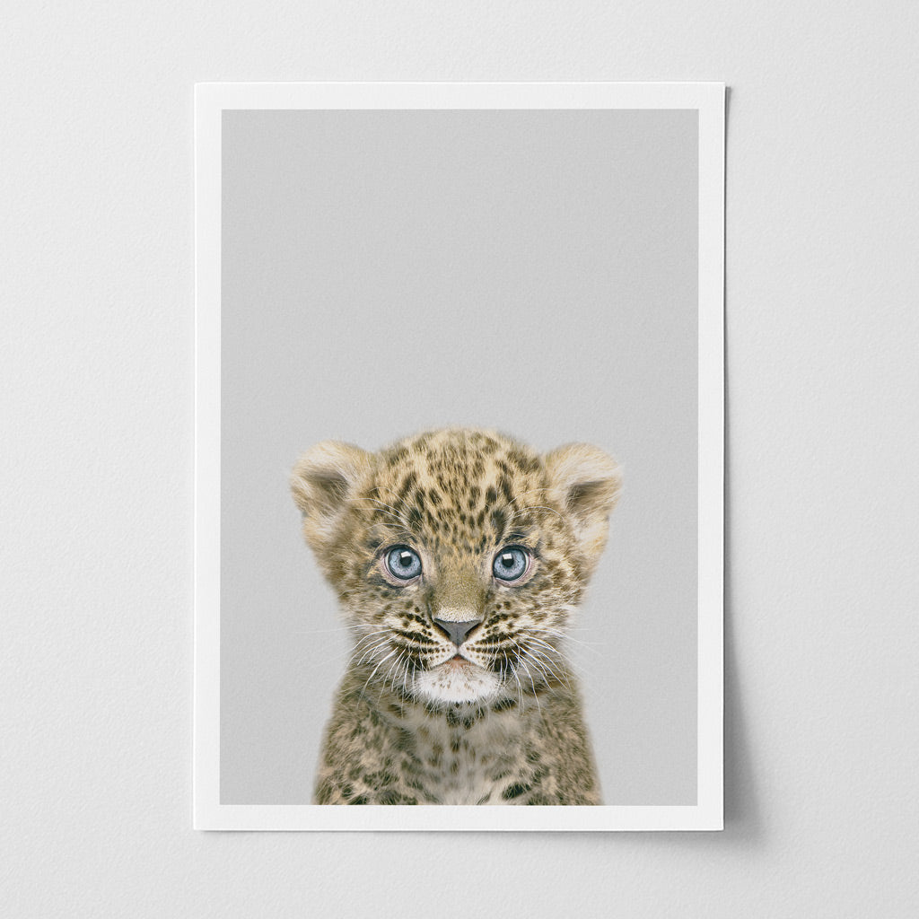 Leopard Cub Nursery Print - Playful Safari Animal Wall Art for Nursery Rooms
