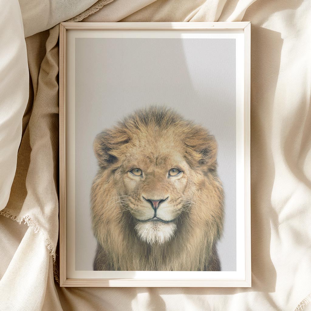 Lion Nursery Print - Brave Safari Animal Wall Art for Baby Rooms