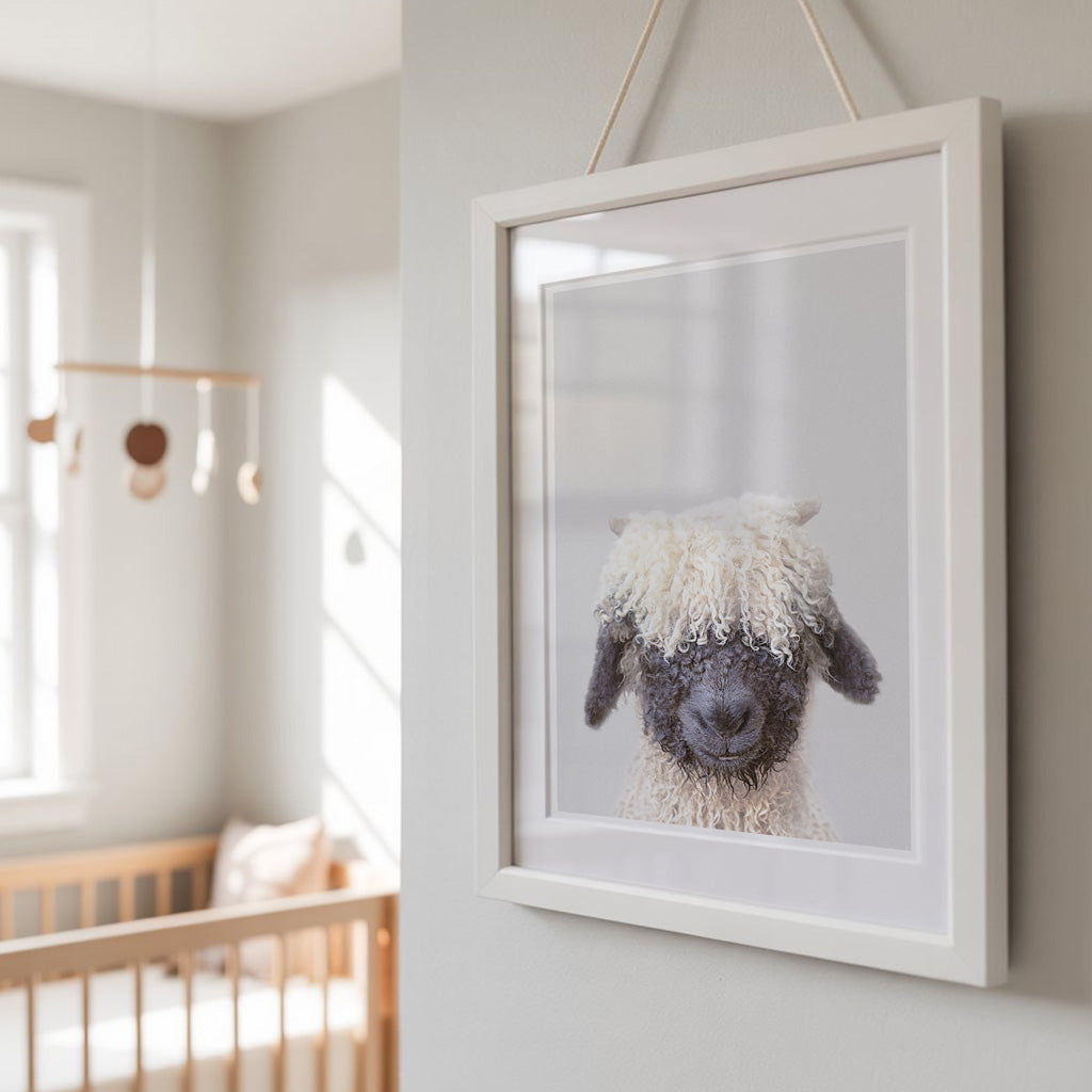Black Nose Sheep Nursery Print - Cute Farmyard Animal Art for Nurseries