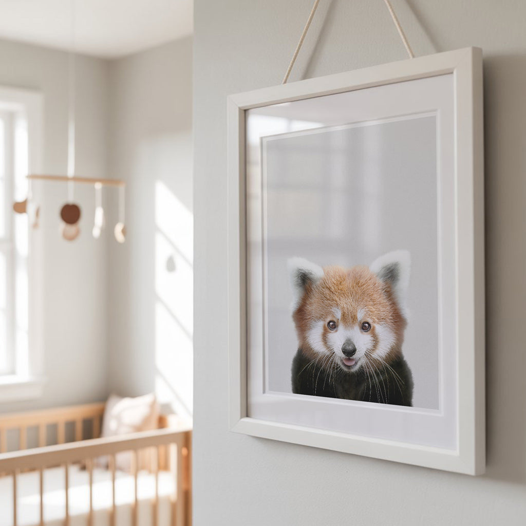 Red Panda Nursery Print - Adorable Forest Animal Wall Art for Nurseries