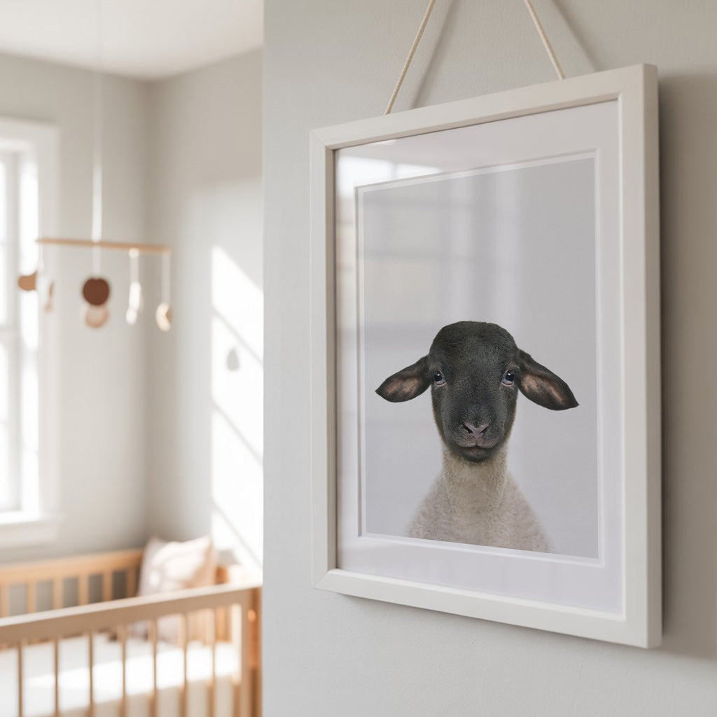 Suffolk Sheep Nursery Print - Cute Farmyard Wall Art for Toddlers