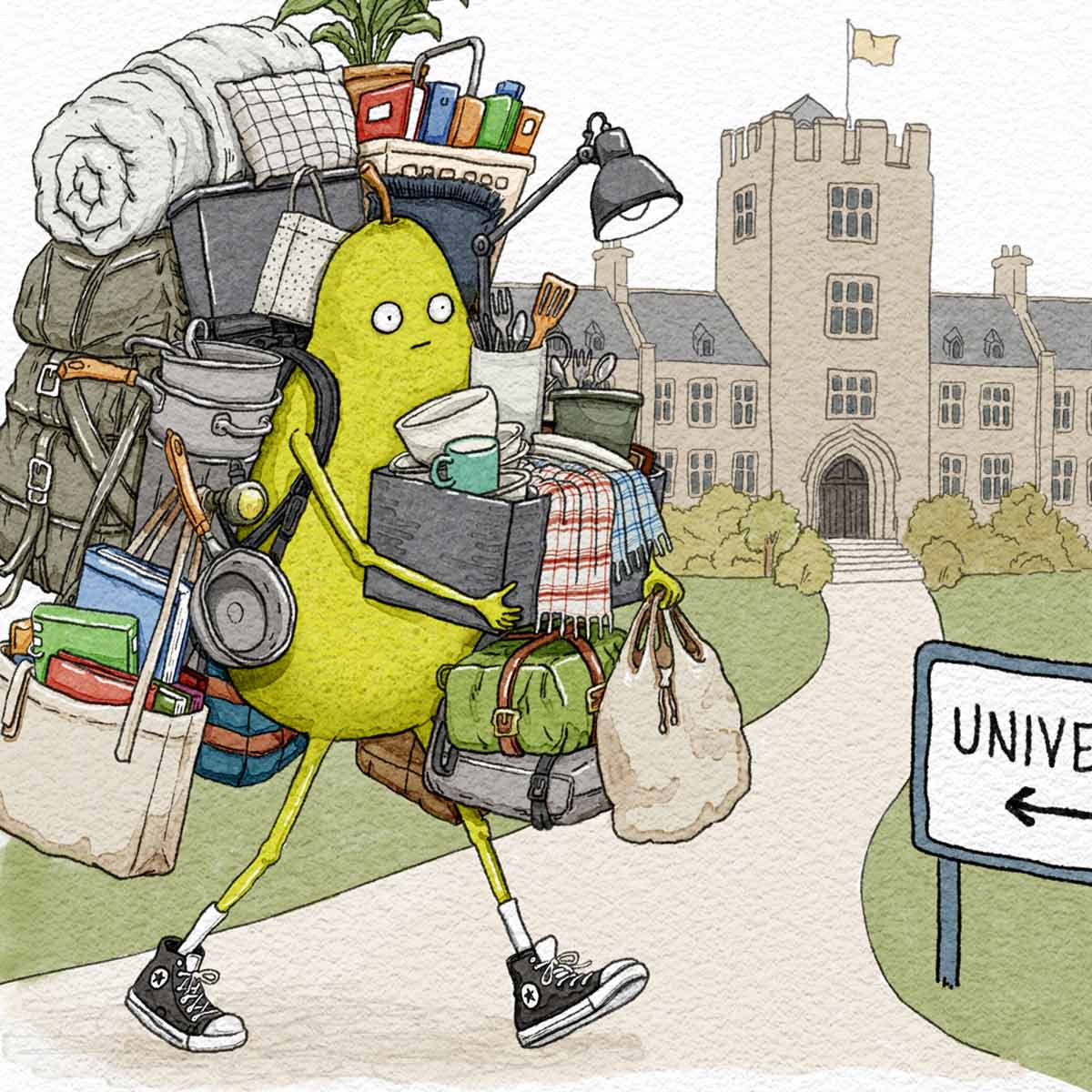 Off to Uni – A4 Personalised Art Print