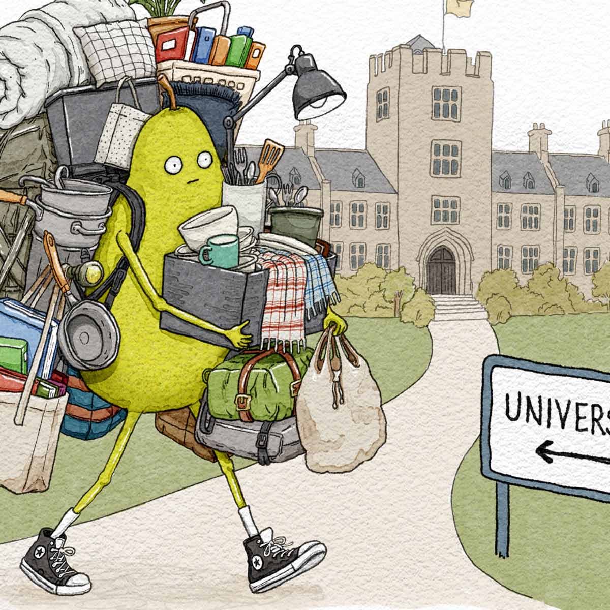 Off to Uni – A4 Personalised Art Print
