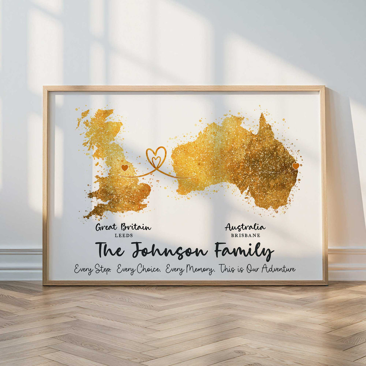 Personalised Two Country Map Print v2.1