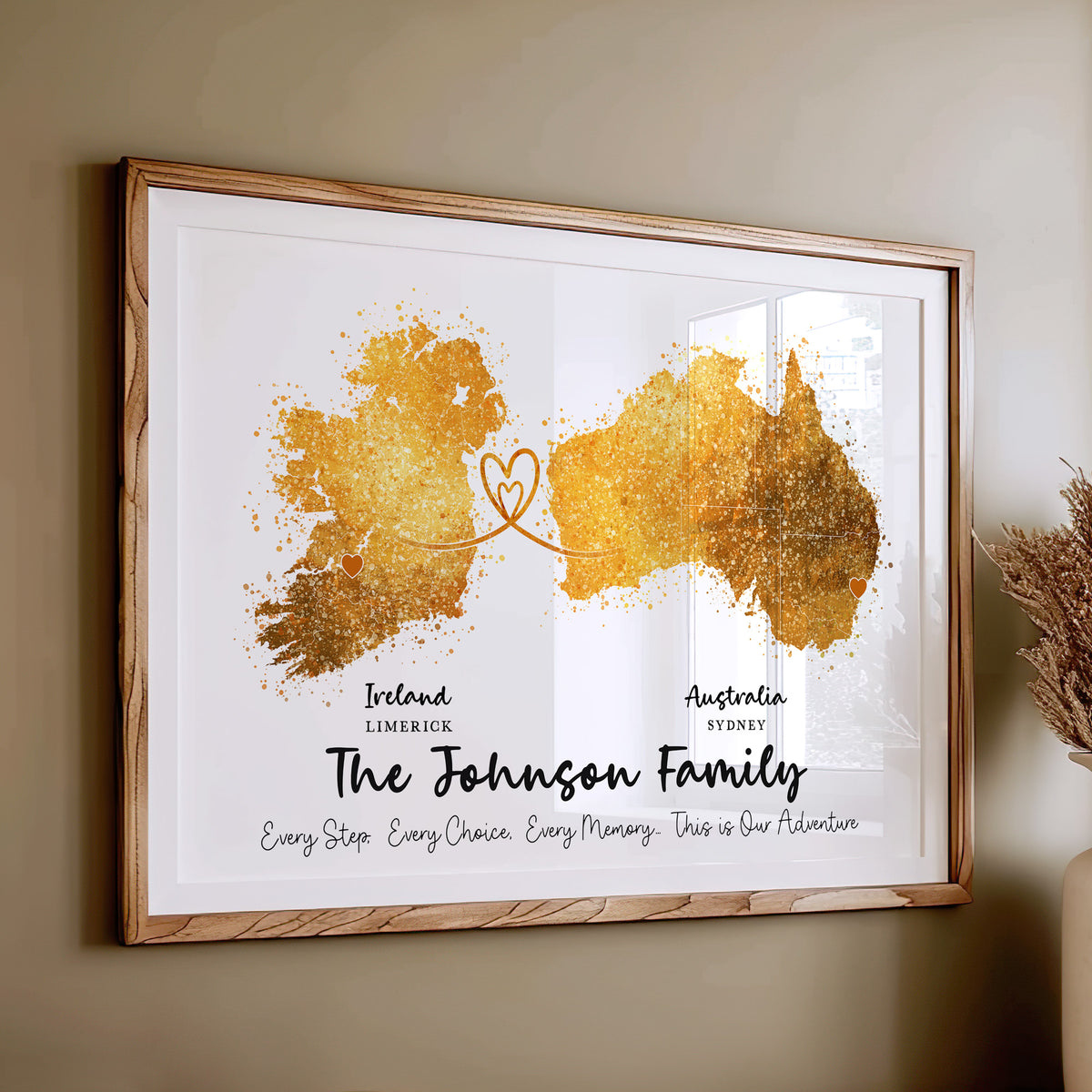 Personalised Two Country Map Print v2.1