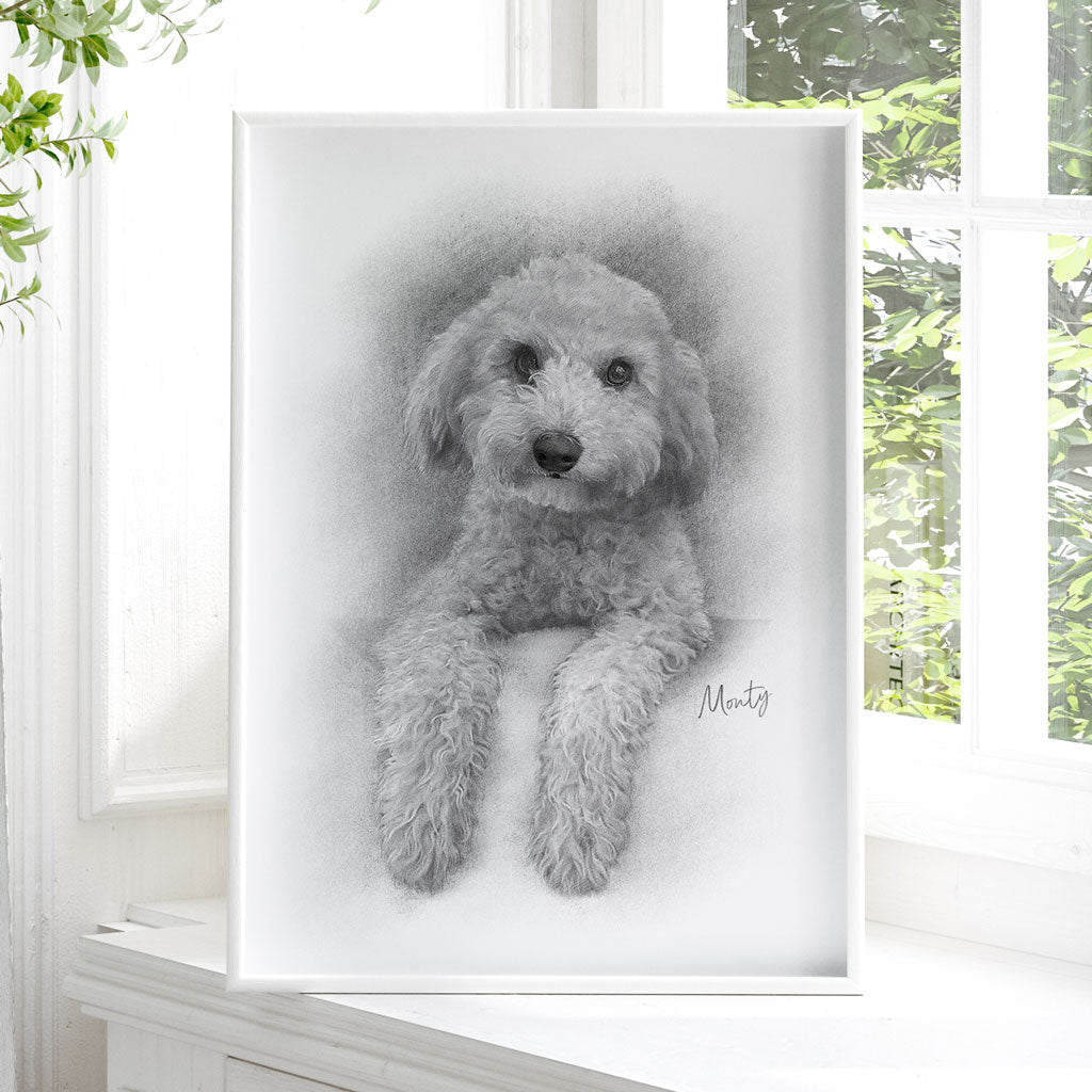 Custom Pet Portrait From Your Photos – Black & White