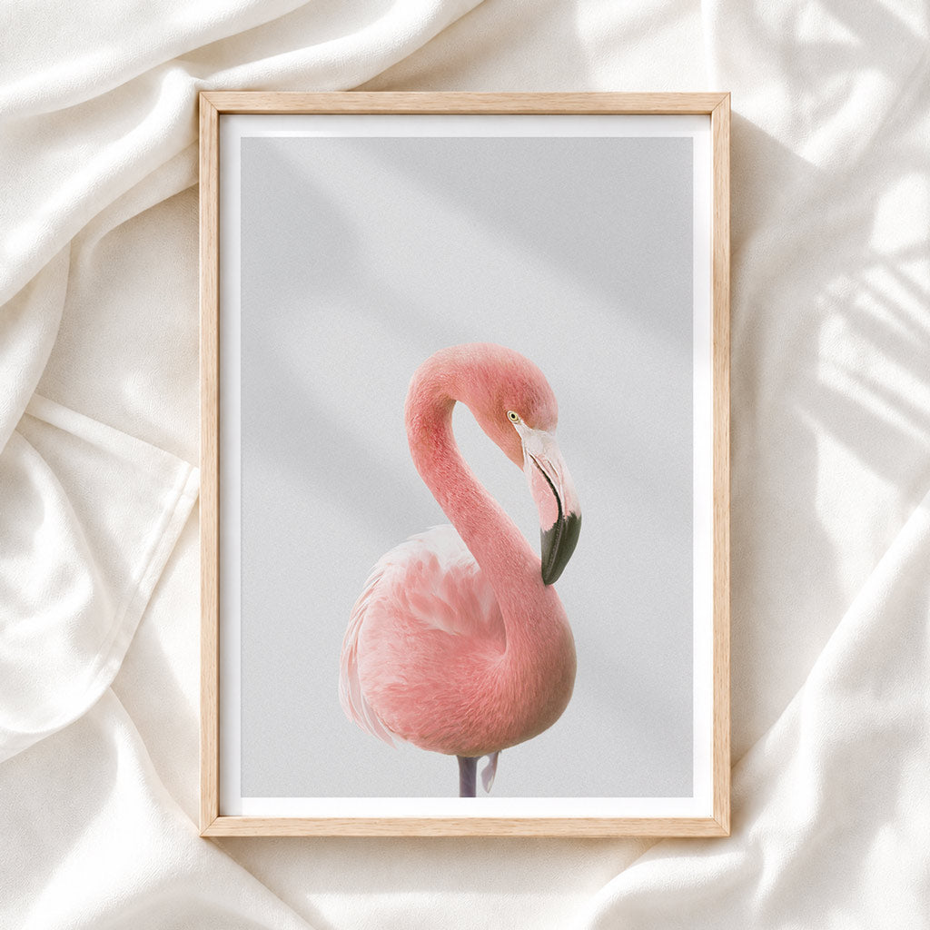 Pink Flamingo Nursery Print - Fun Tropical Animal Wall Art for Nurseries