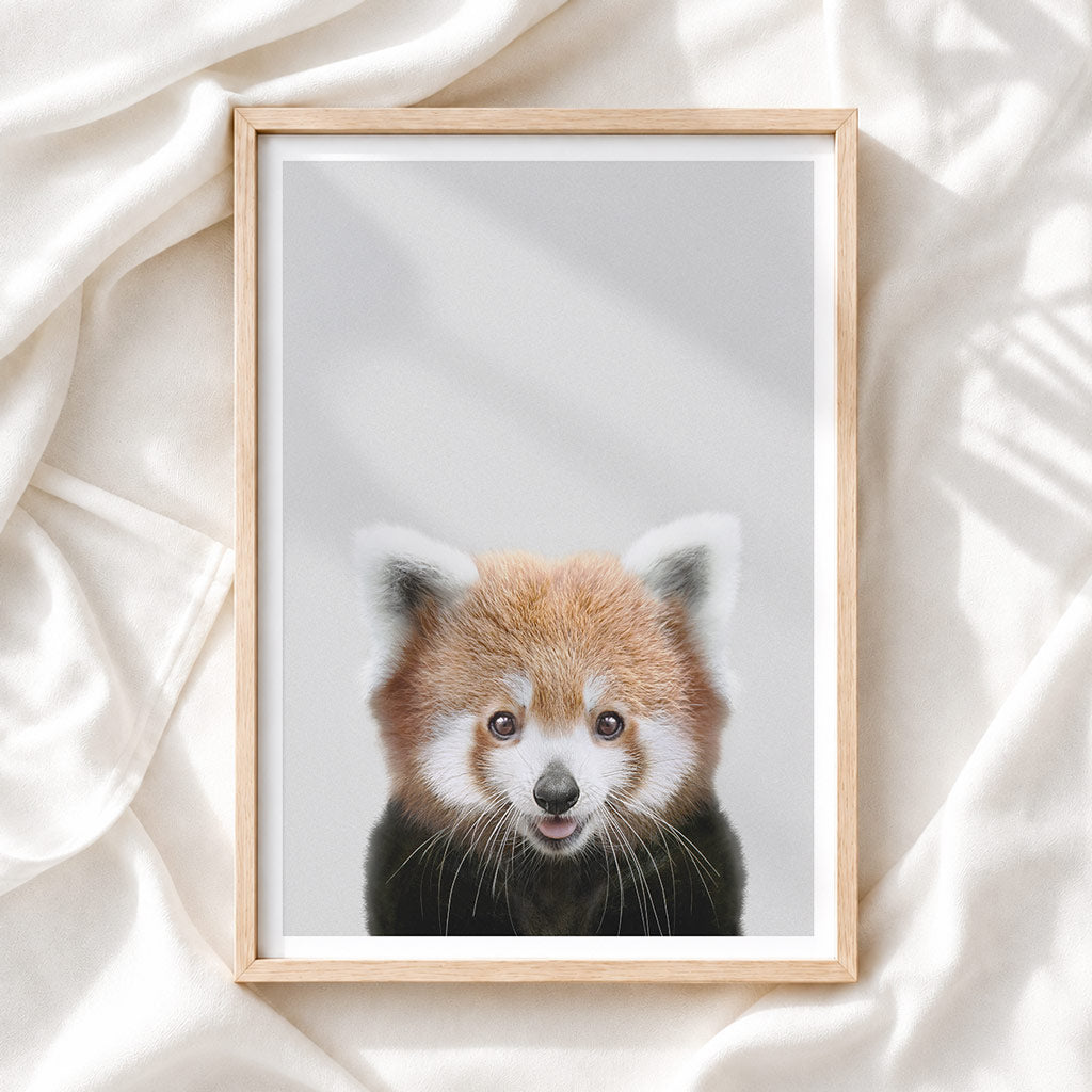 Red Panda Nursery Print - Adorable Forest Animal Wall Art for Nurseries