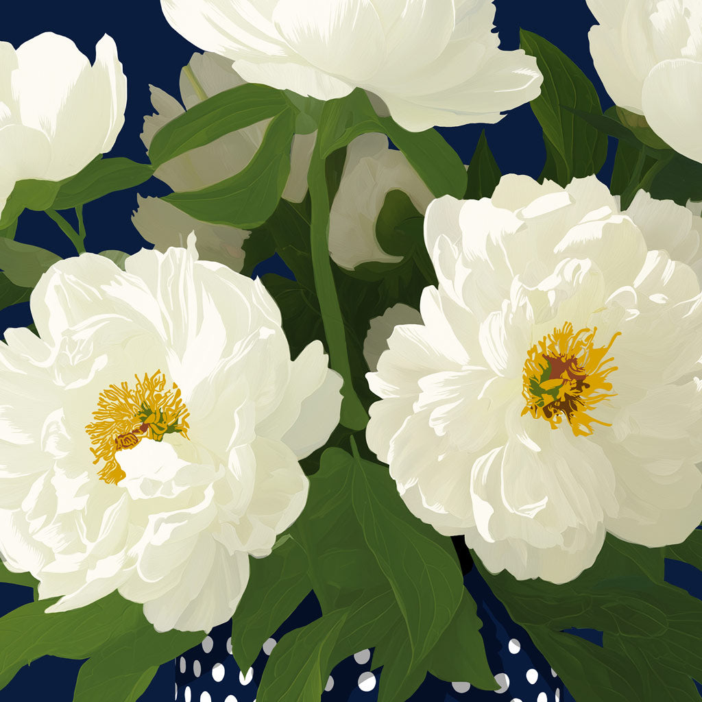 WHITE PEONIES • Art Print