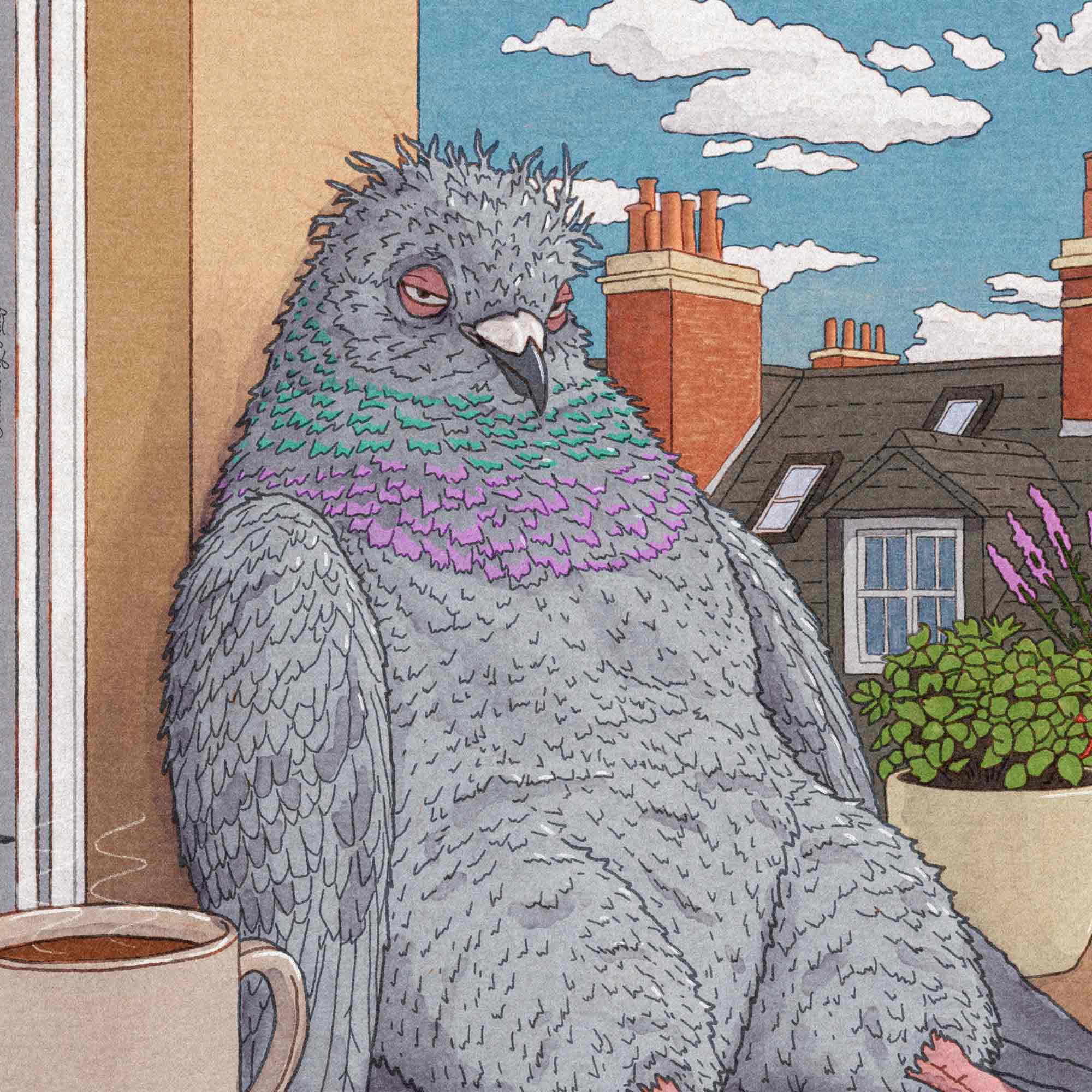 Tired Pigeon - Art Print