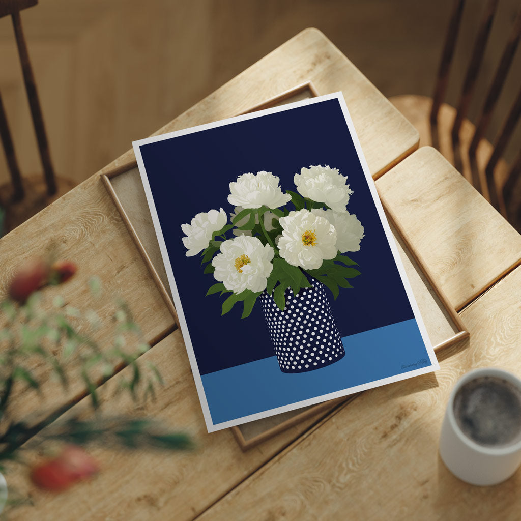WHITE PEONIES • Art Print