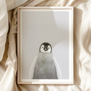 Fluffy Baby Penguin Nursery Print – Arctic Animal Nursery Wall Art