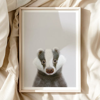 Clever Badger Nursery Print – Woodland Animal Nursery Wall Decor