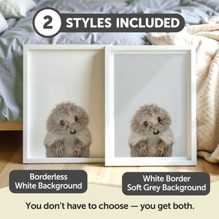 Bashful Hedgehog Nursery Print – Woodland Baby Room Wall Art