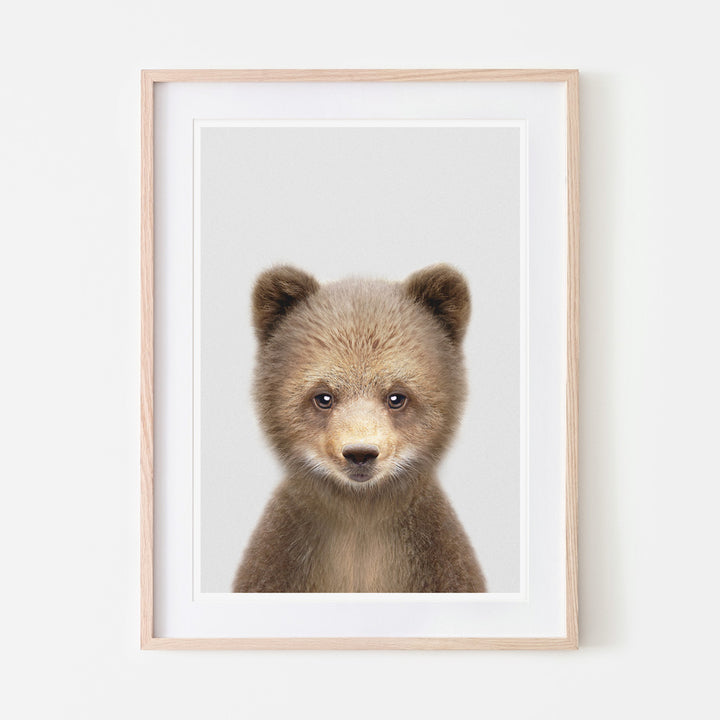 an art print of a bear cub