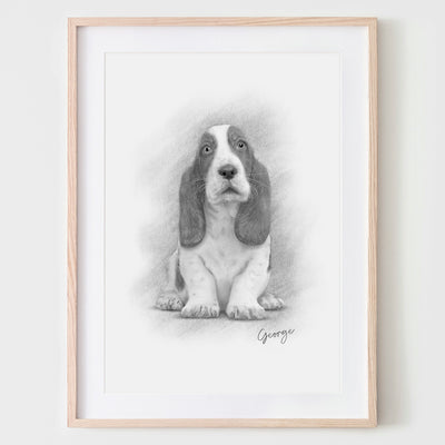 Custom Pet Portrait From Your Photos – Black & White