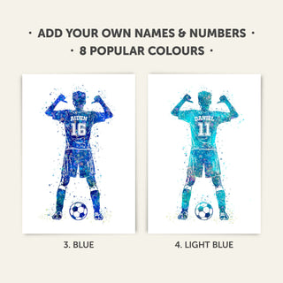 Gifts for Footballers | Boys Personalised Art Print 1