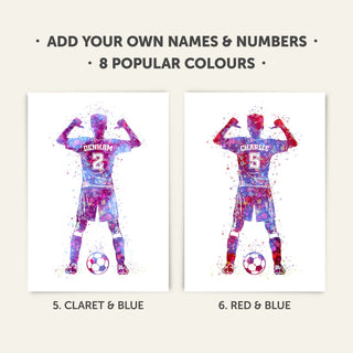 Gifts for Footballers | Boys Personalised Art Print 1