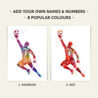 Gifts for Footballers | Boys Personalised Art Print 2