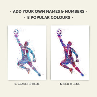 Gifts for Footballers | Boys Personalised Art Print 2