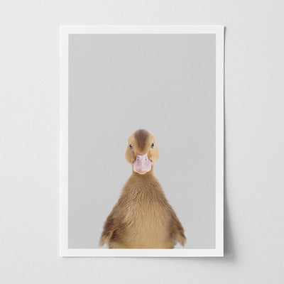 Brown Duckling Nursery Print - Cute Farmyard Bird Print for Kids’ Rooms