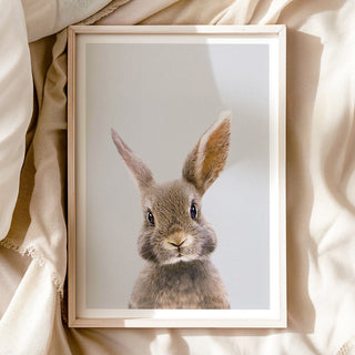 Gentle Rabbit Nursery Print – Woodland Baby Room Wall Art