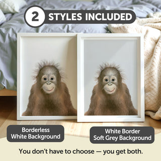 Cheeky Orangutan Nursery Print – Jungle Animal Nursery Art