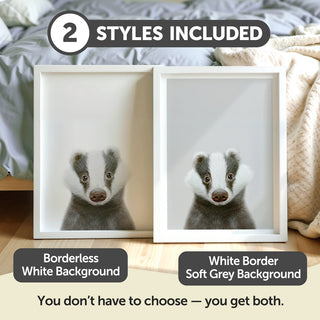 Clever Badger Nursery Print – Woodland Animal Nursery Wall Decor