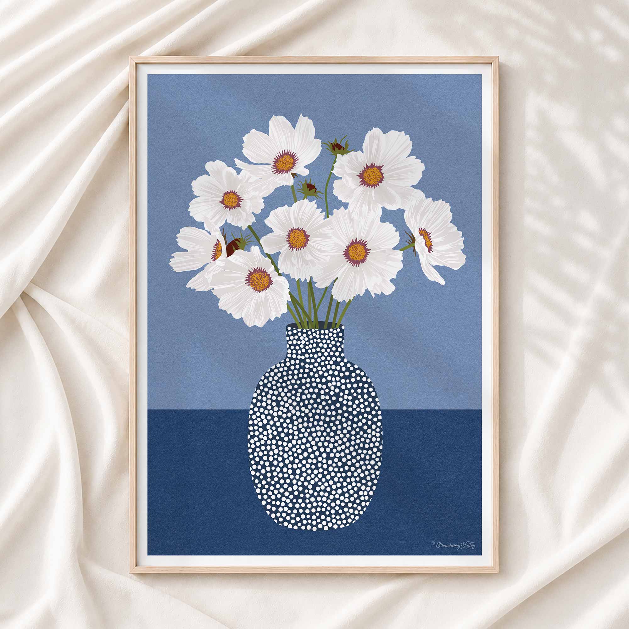 Cosmos Flowers | Modern Floral Art Print