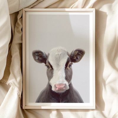 Cow Nursery Print - Friendly Farmyard Animal Wall Art for Kids
