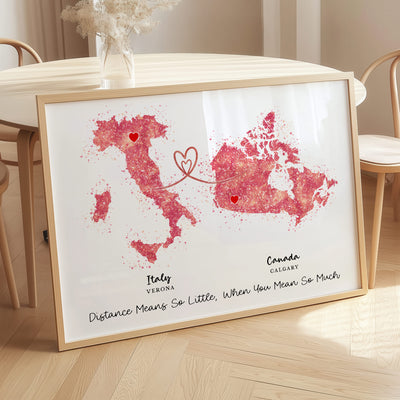Personalised Two Location Map Print v2.0