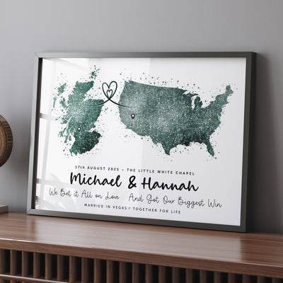 Personalised Two Location Map Print v2.0