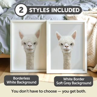 Cute Alpaca Nursery Print – Farm Animal Baby Room Wall Art