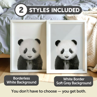 Cute Panda Nursery Print – Baby Animal Wall Art for Nursery