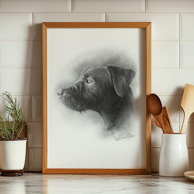 Custom Pet Portrait From Your Photos – Black & White