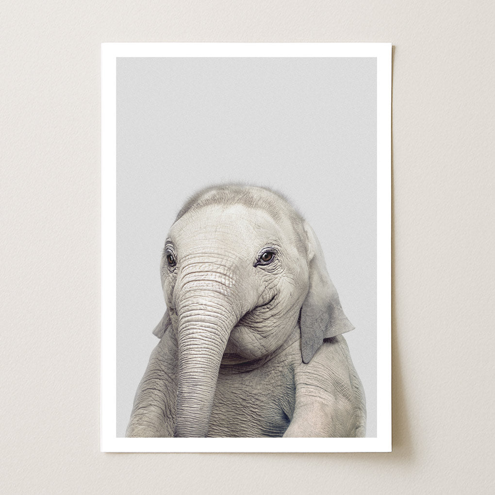 Elephant Nursery Print - Gentle Safari Animal Wall Art for Baby Rooms