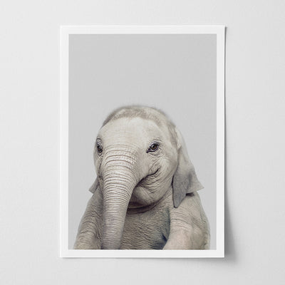 Elephant Nursery Print - Gentle Safari Animal Wall Art for Baby Rooms