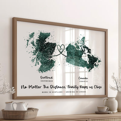 Personalised Two Location Map Print v2.0