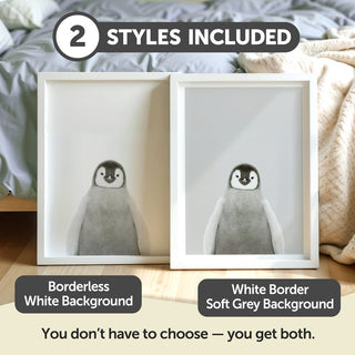Fluffy Baby Penguin Nursery Print – Arctic Animal Nursery Wall Art