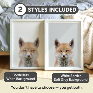 Fluffy Fox Nursery Print – Woodland Baby Room Wall Art